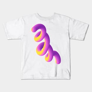 Fluid geometric orange abstract shape worm Kids T-Shirt